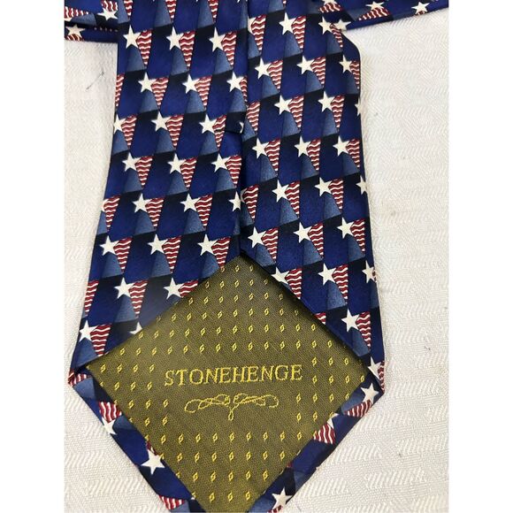 Stonehenge silk tie Flag Stars Stripes - Picture 4 of 7